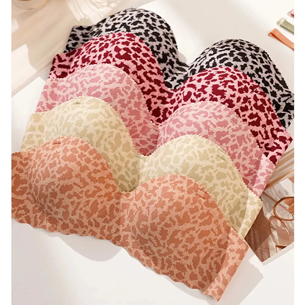Women's Leopard print Comfortable Non-wire Bra