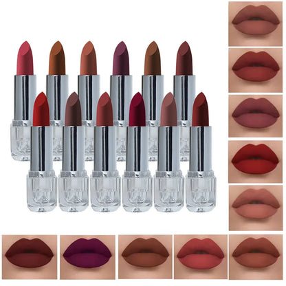 Romantic Bird Velvet Matte Lipstick Set - 12 Pcs