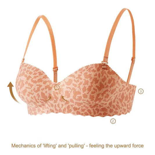 Women's Leopard print Comfortable Non-wire Bra