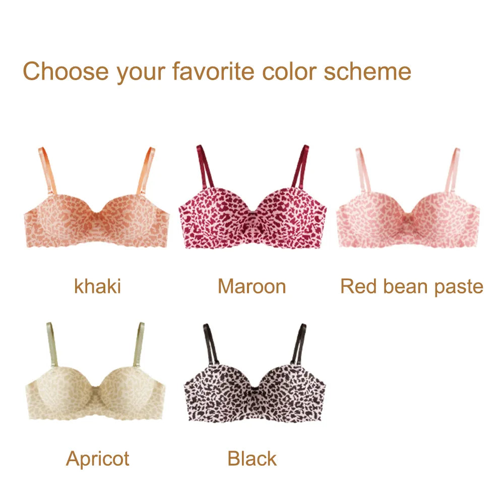Women's Leopard print Comfortable Non-wire Bra
