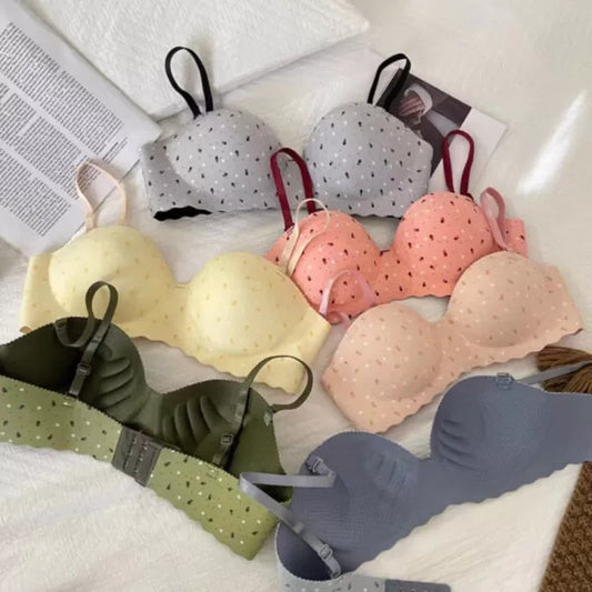 Sweet Printed Half Cup Seamless Push Up Bra