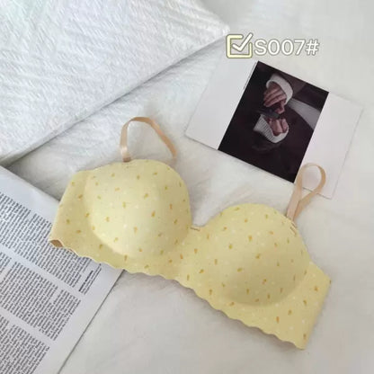 Sweet Printed Half Cup Seamless Push Up Bra